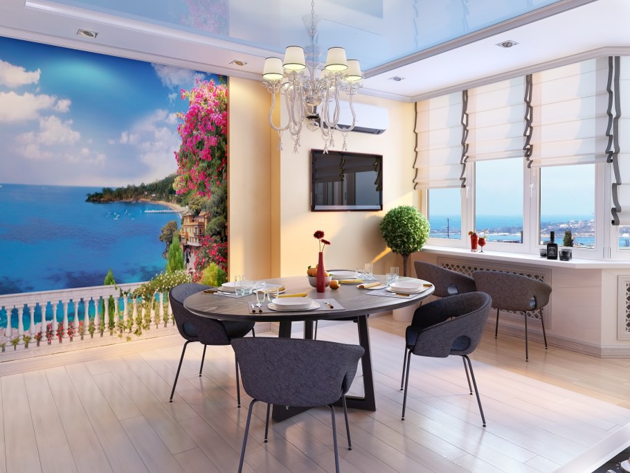 Фотообои на небольшую кухню