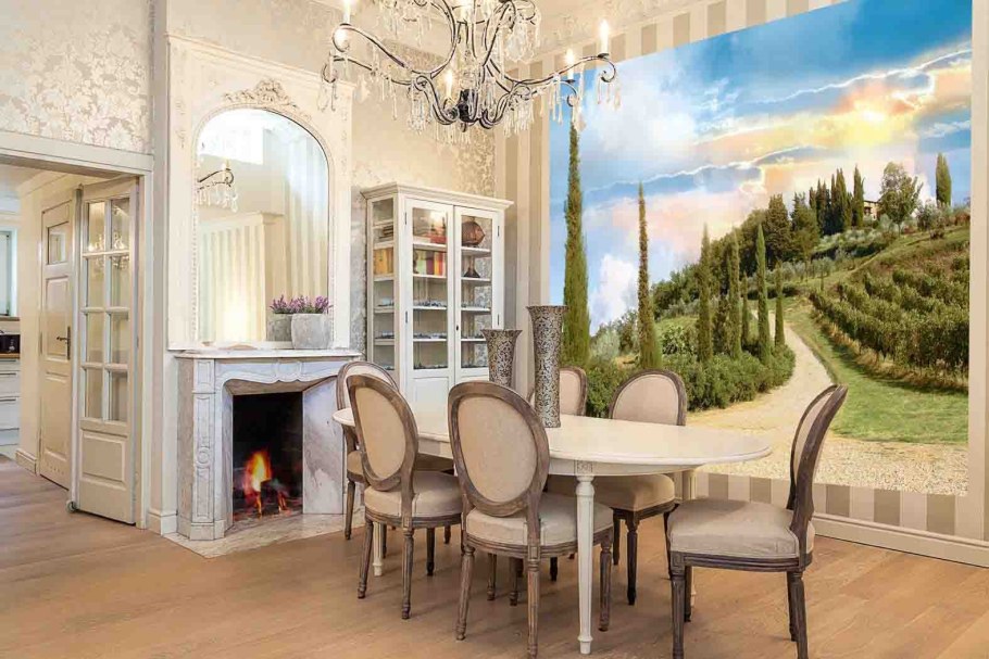 Фотообоев для кухни в цветочек