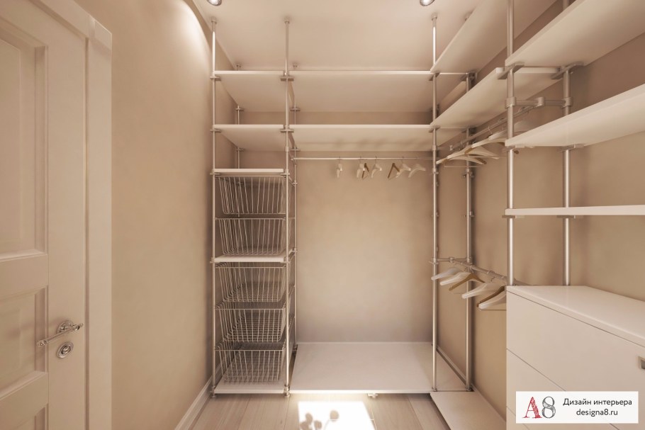 Гардеробная комната планировка с размерами 2х1.5