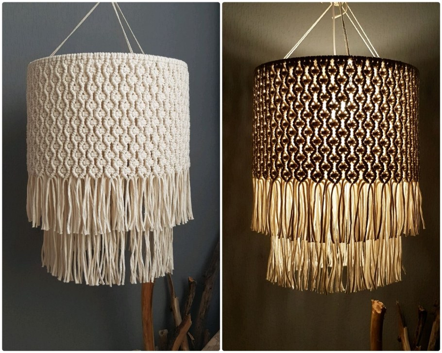 Плетеный абажур макраме