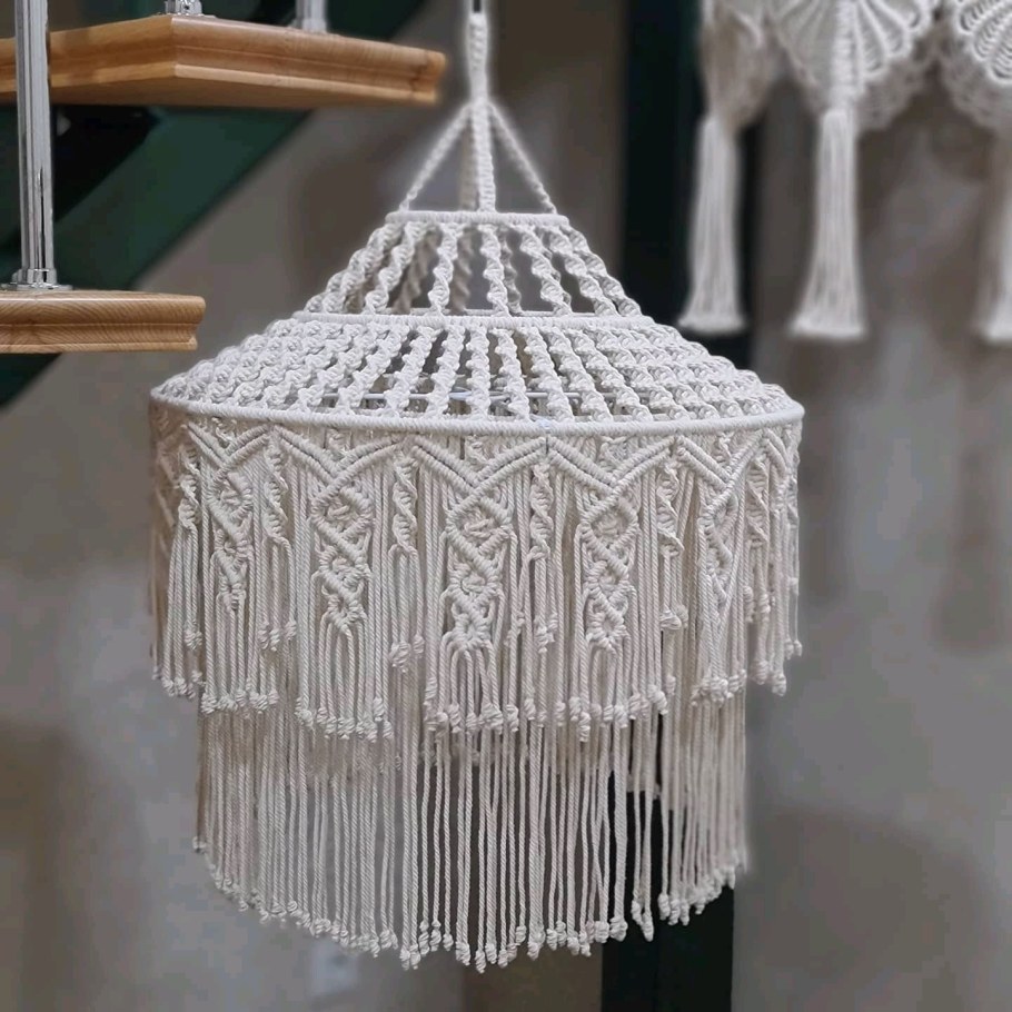 Макраме абажур для люстры