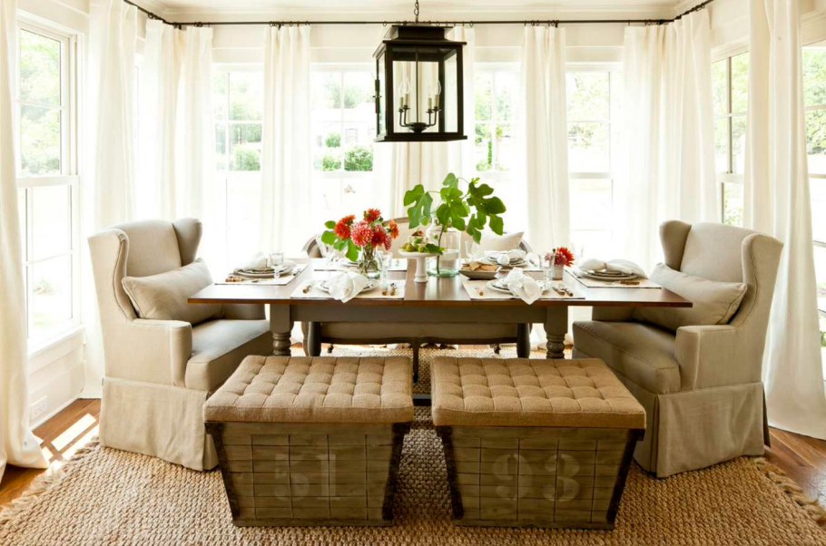 Обеденная зона в загородном доме