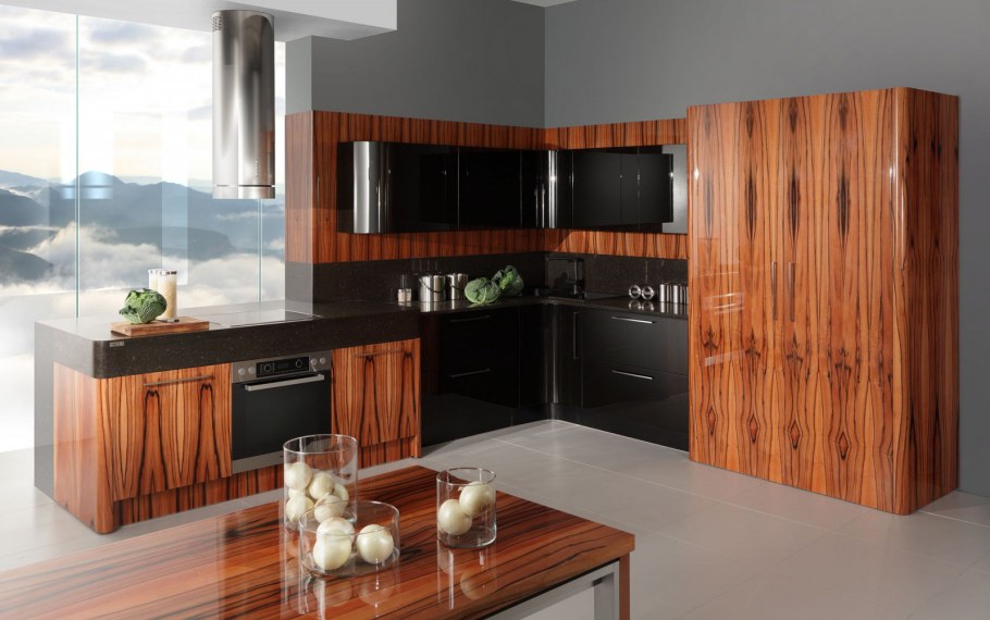 Кухня из шпона ясеня «Норд»