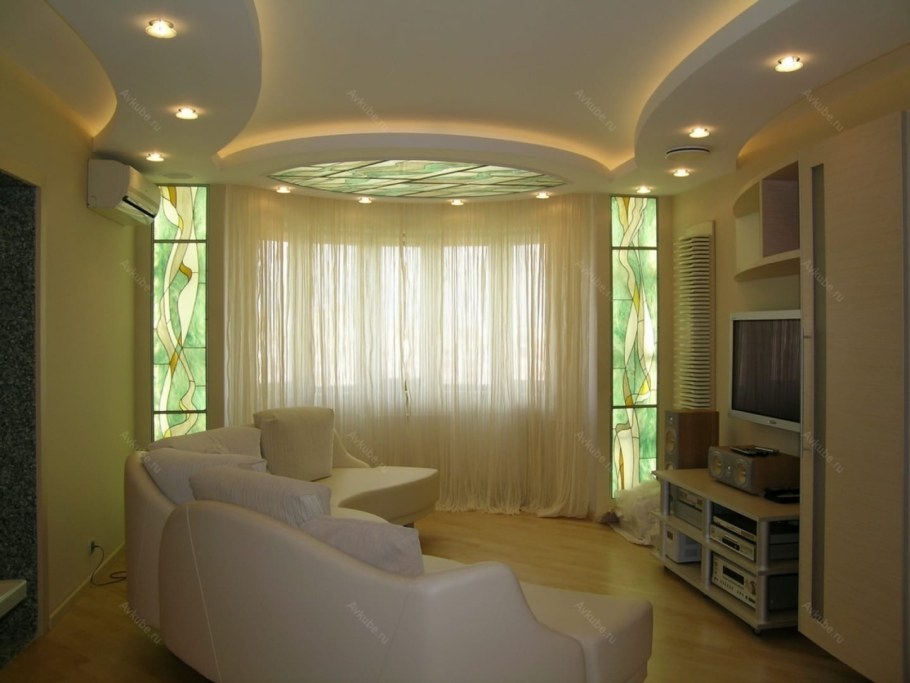 Потолки из гипсокартона для зала