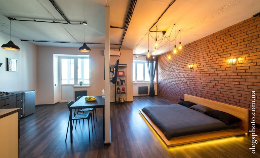 Кухня гостинная 20кв м лофт