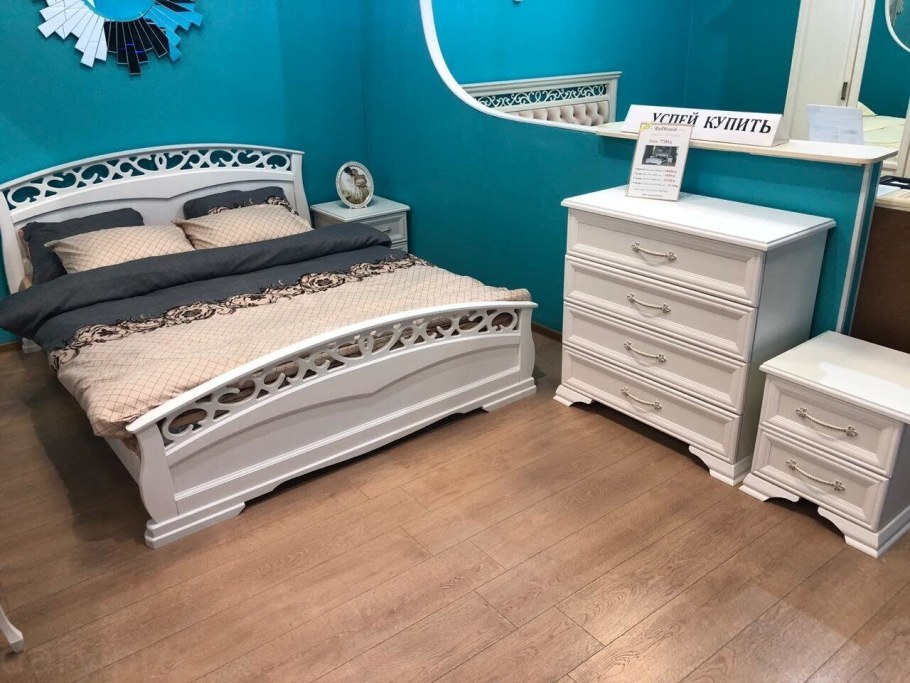 Кровать Грация 1 античный белый