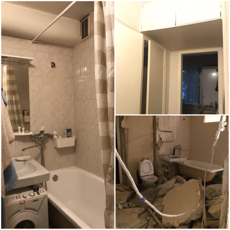 Прихожая до и после