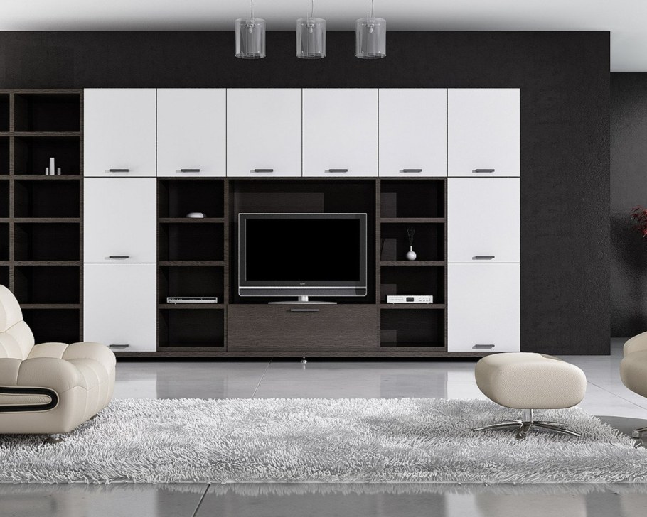 Шкаф в зал в современном стиле