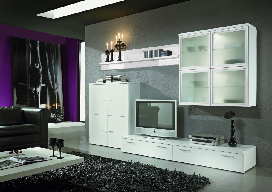 Стильные стенки в гостиную светлых тонов