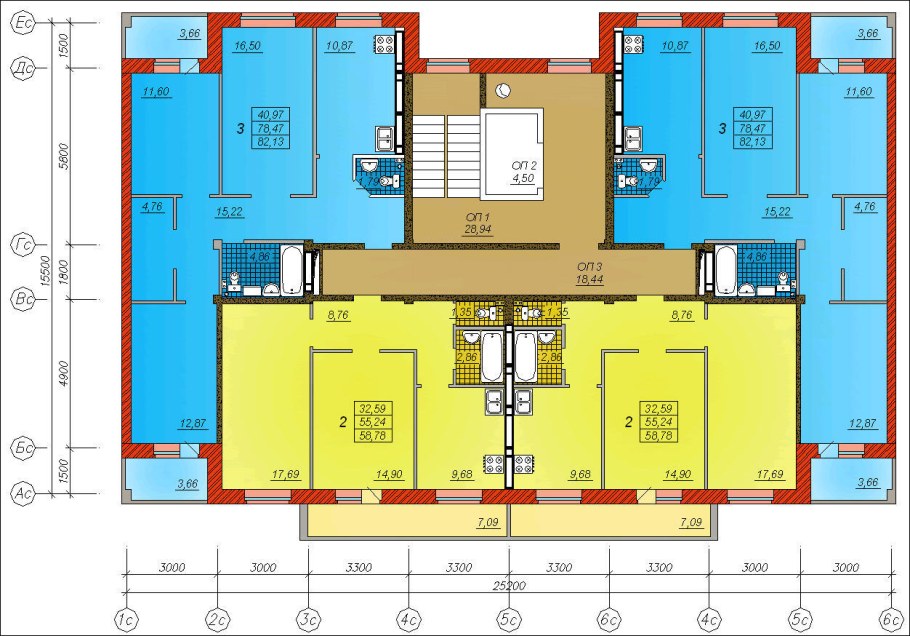 План жилой секции