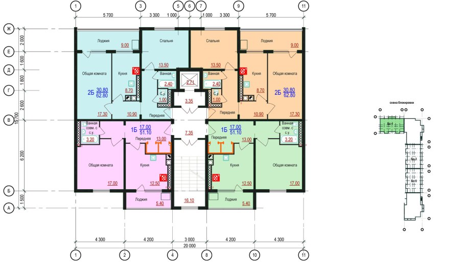 План типового этажа 5 этажного дома 1 подъезд