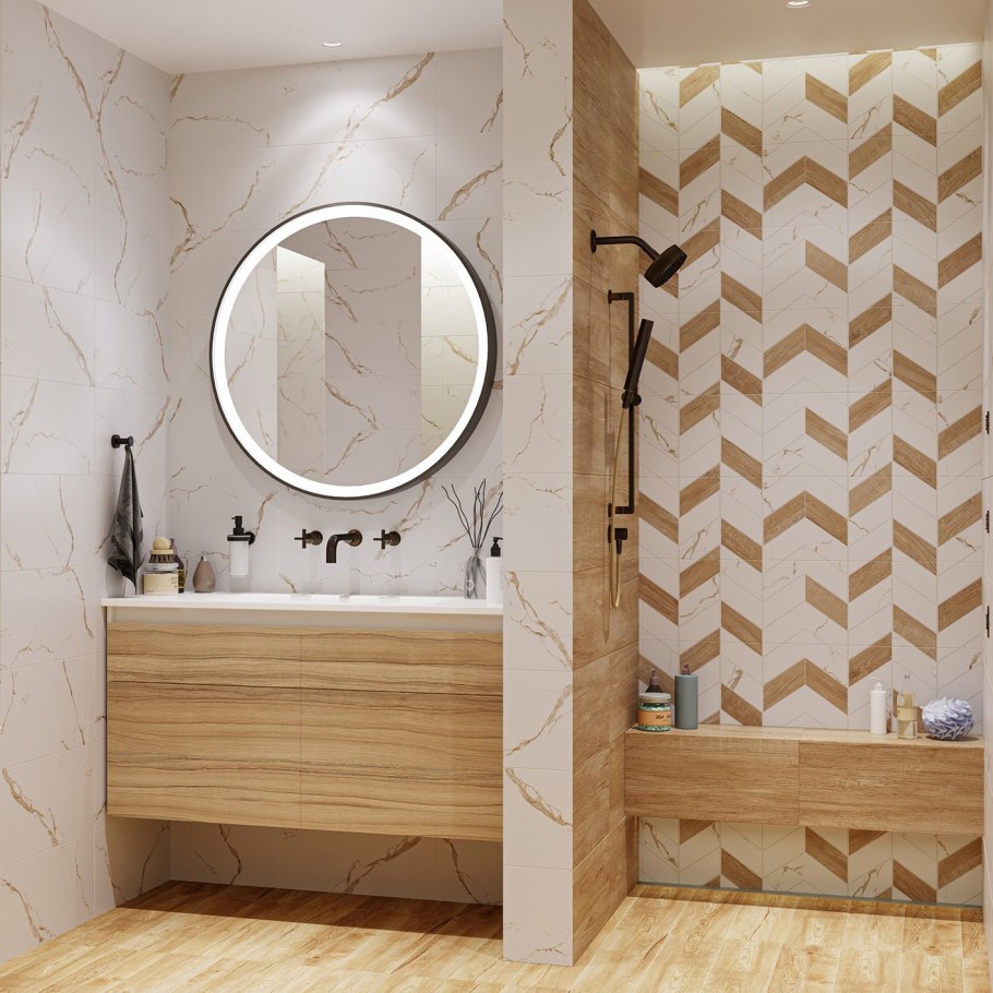 Плитка настенная Global Tile Marmaris бежевая дерево gt126vg