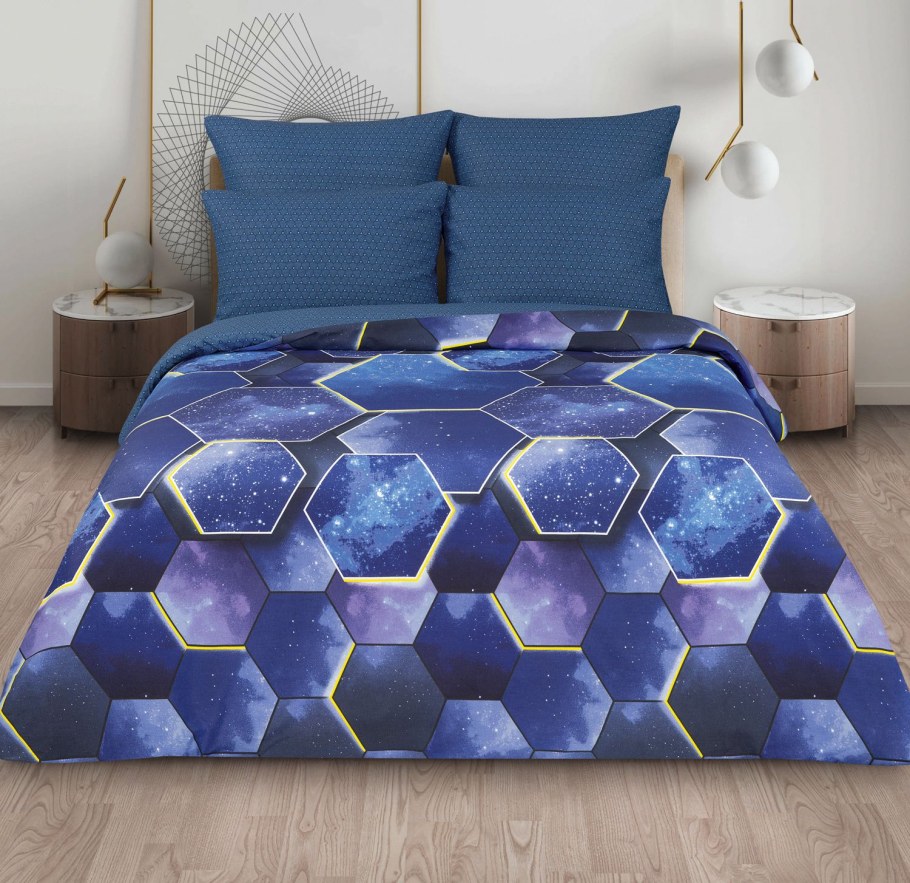 Поплин 2 с евро постельное белье цветы