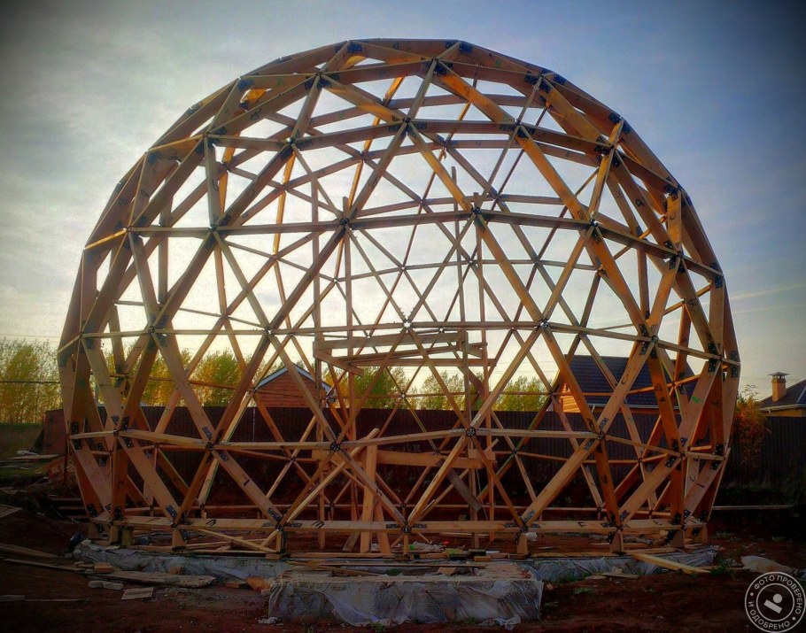Стропильная система полукруглой кровли