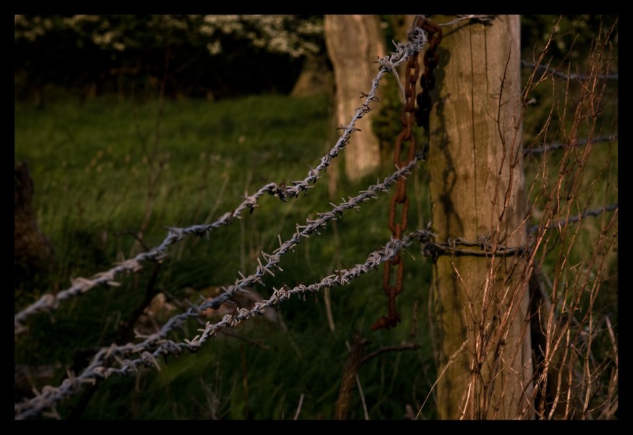 Забор с колючей проволокой