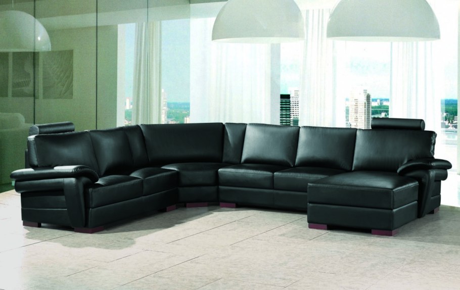 Кожаный диван п образный