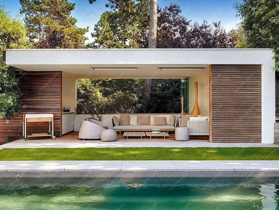 Современные беседки с плоской крышей