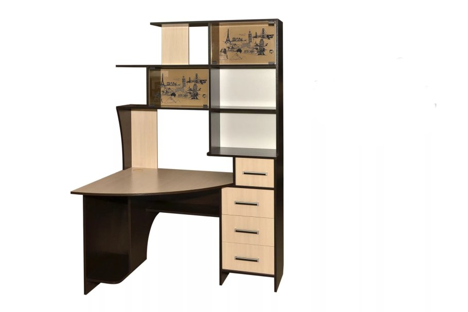 Стол компьютерный кл №1.1 (венге/дуб молочный) Росток