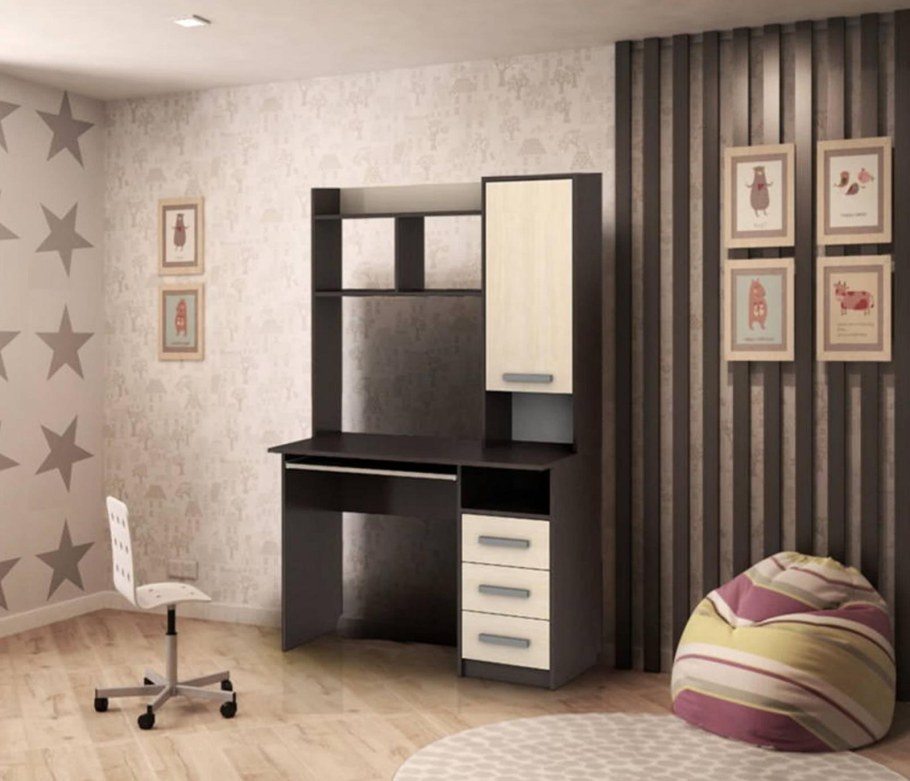 Стол компьютерный СК-1 венге/дуб Млечный