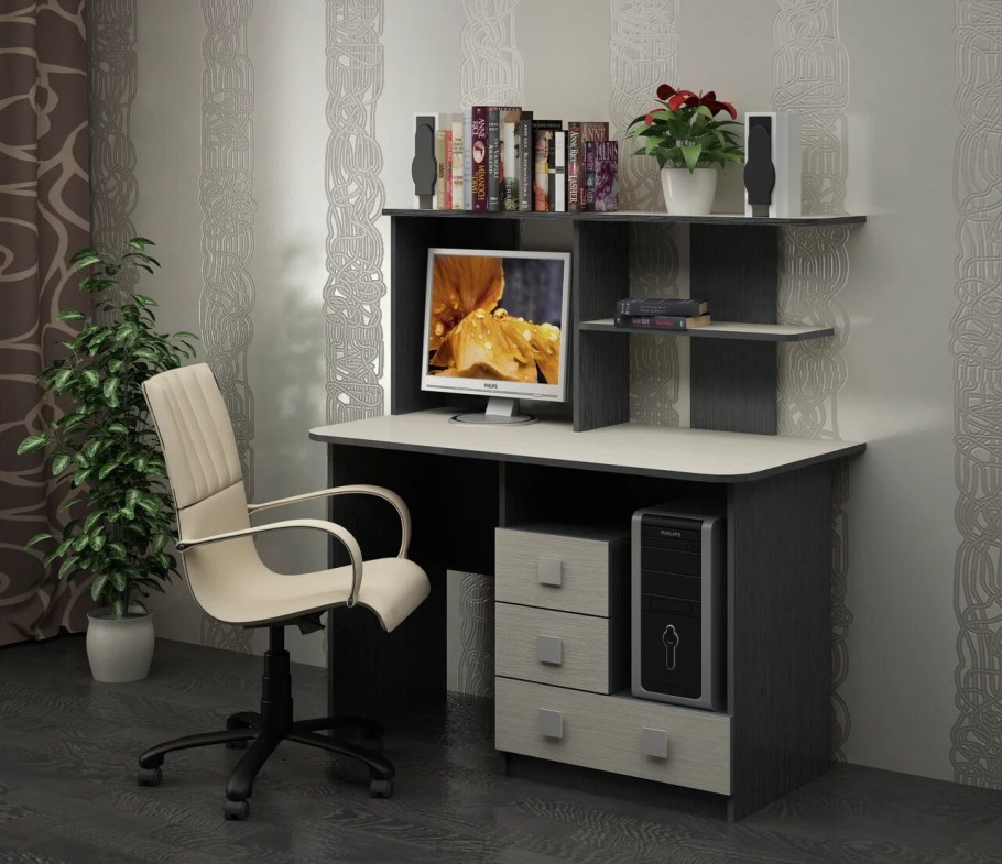 Стол компьютерный гиацинт-2 (венге/дуб белфорт)