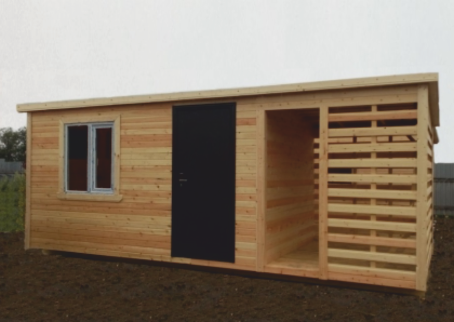 Хозблок с дровником 5х2 односкатный
