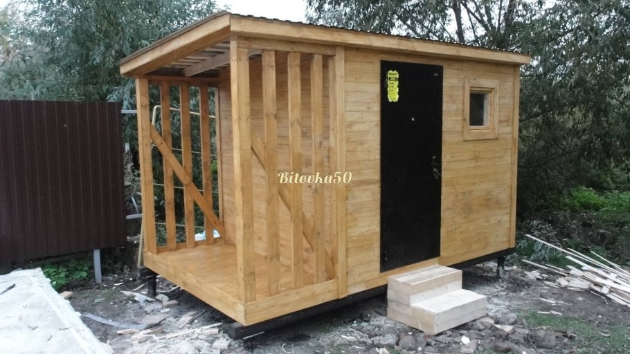 Бытовка с дровником