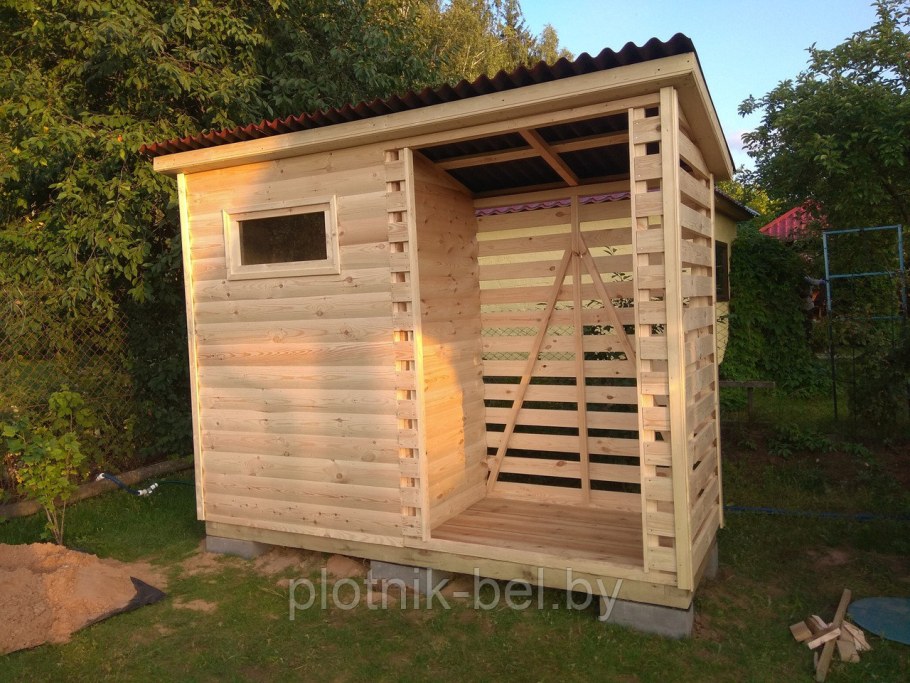 Хозблок с дровником 3 на 2