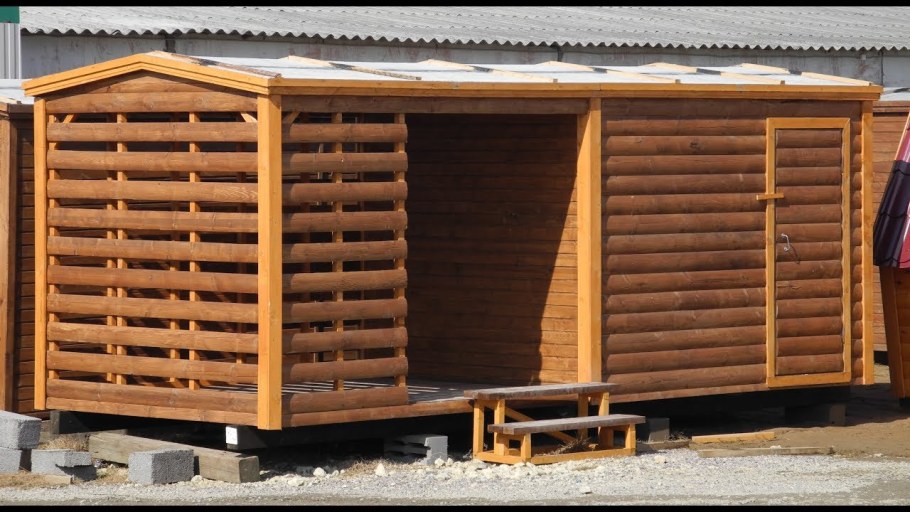 Хозблок с дровником 5х2 односкатный