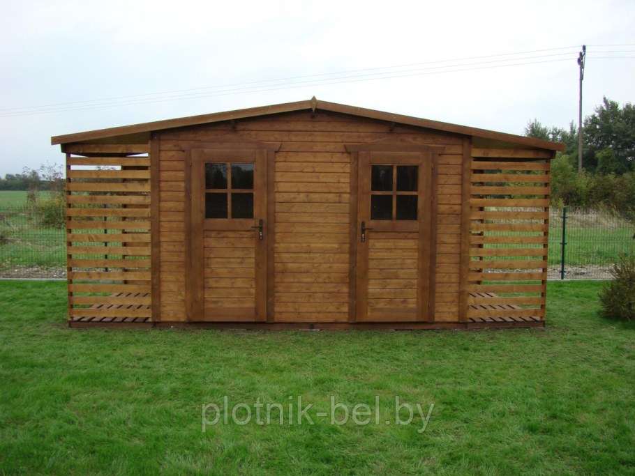 Хозблок с дровником 5х2 односкатный