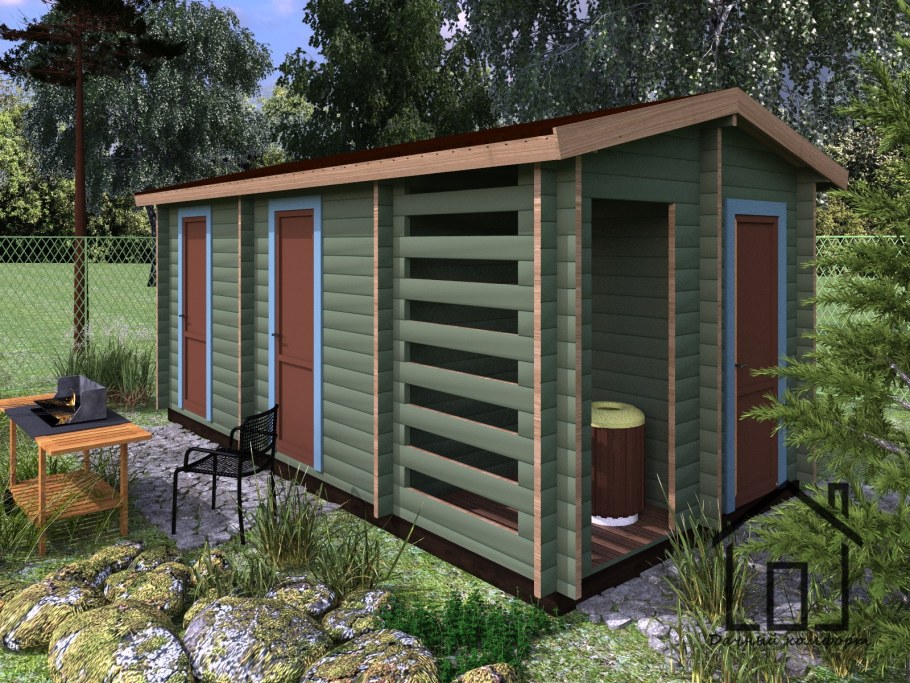 Хозблок с дровником 4х2