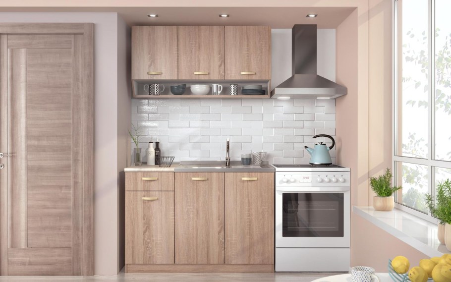 Кухня дуб сонома светлый