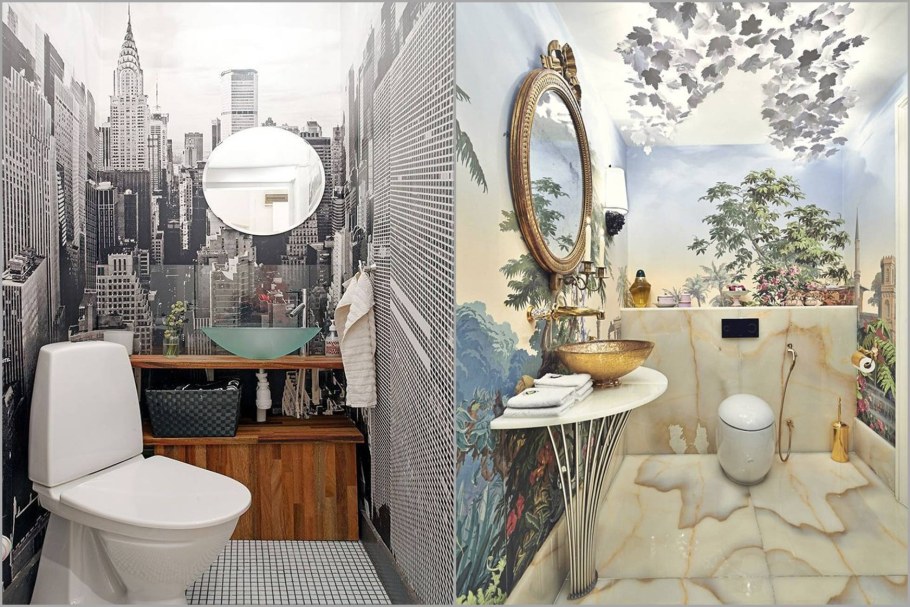 Декоративная штукатурка в туалете