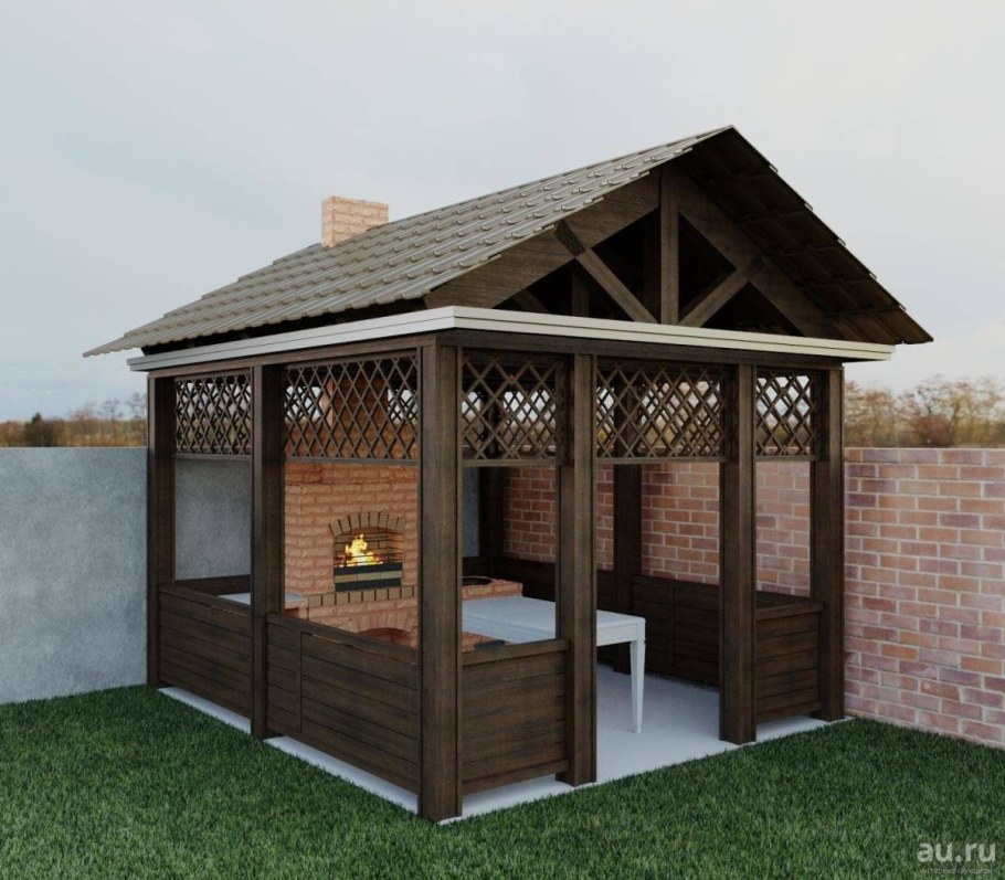 Беседка с мангалом