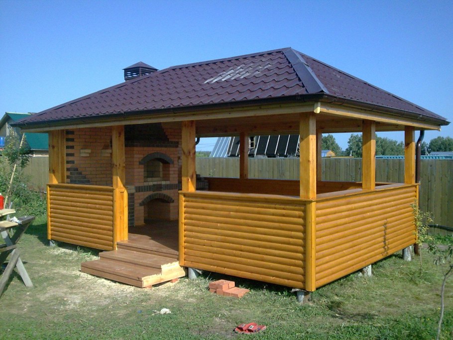 Беседка 6 на 4 с мангалом