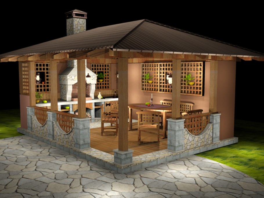 Беседка брусовая Gazebos