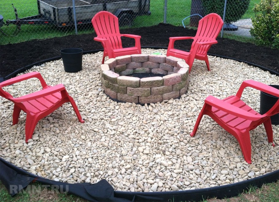 Костровище зона барбекю ландшафт