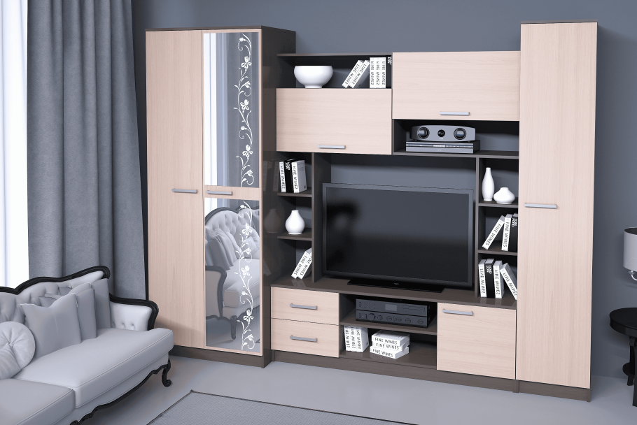 Гостиная Флора БТС венге