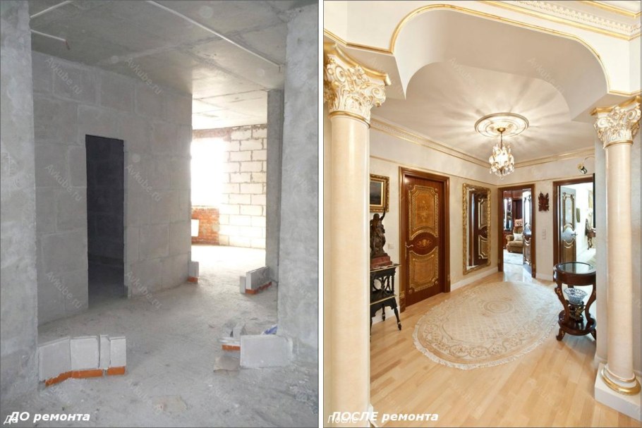 Ремонт туалета до и после