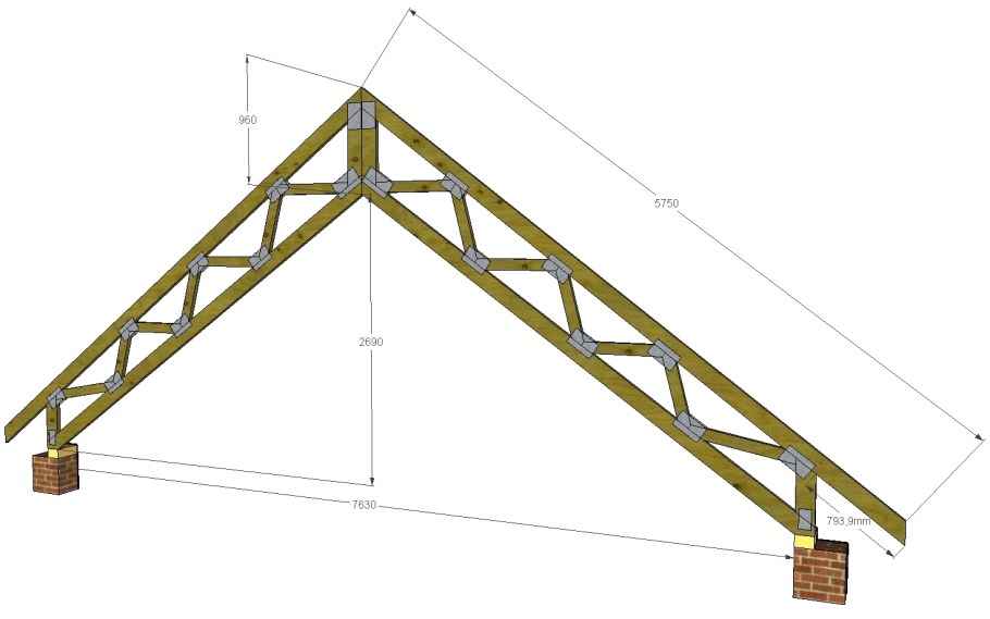 Стропильная система пролет 9 метров