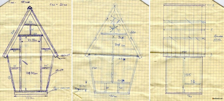 Чертеж дачный туалет Теремок