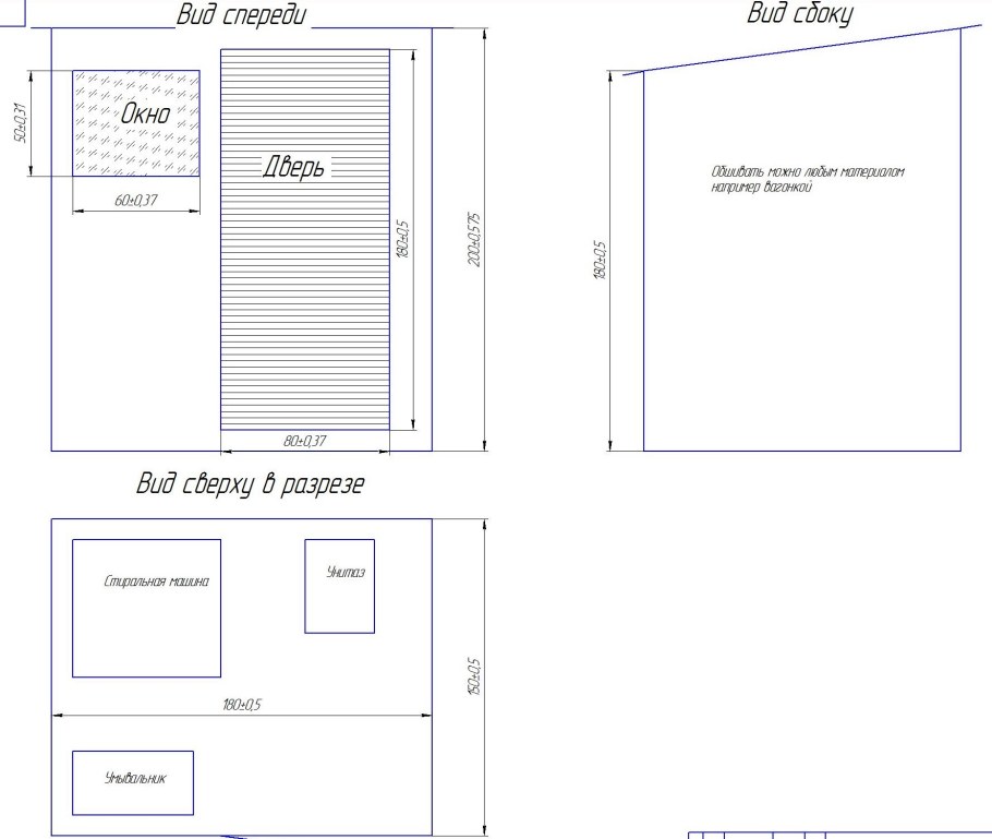 Габариты дачного туалета