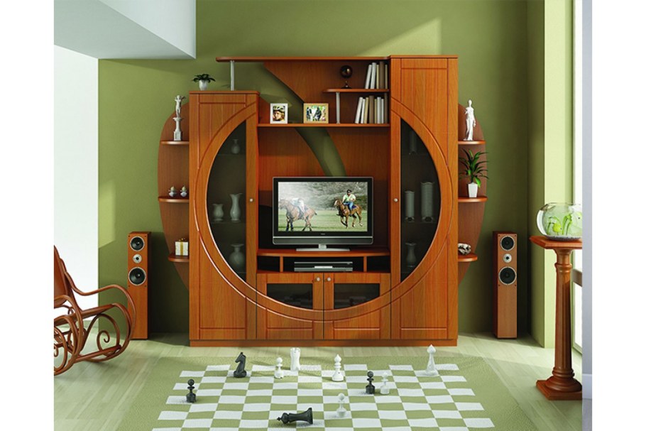 Круглые стенки в гостиную