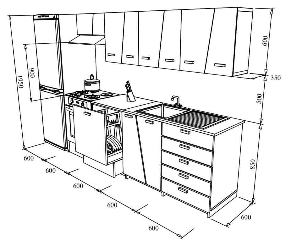 Чертеж кухни