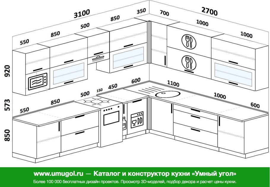 Как рассчитать размер кухонного фасада