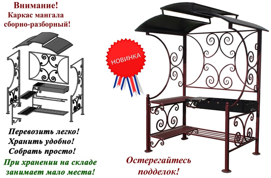 Сборочный чертеж мангала с навесом