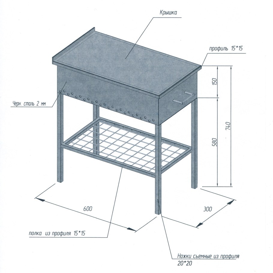 Мангал с казаном из металла своими руками чертежи