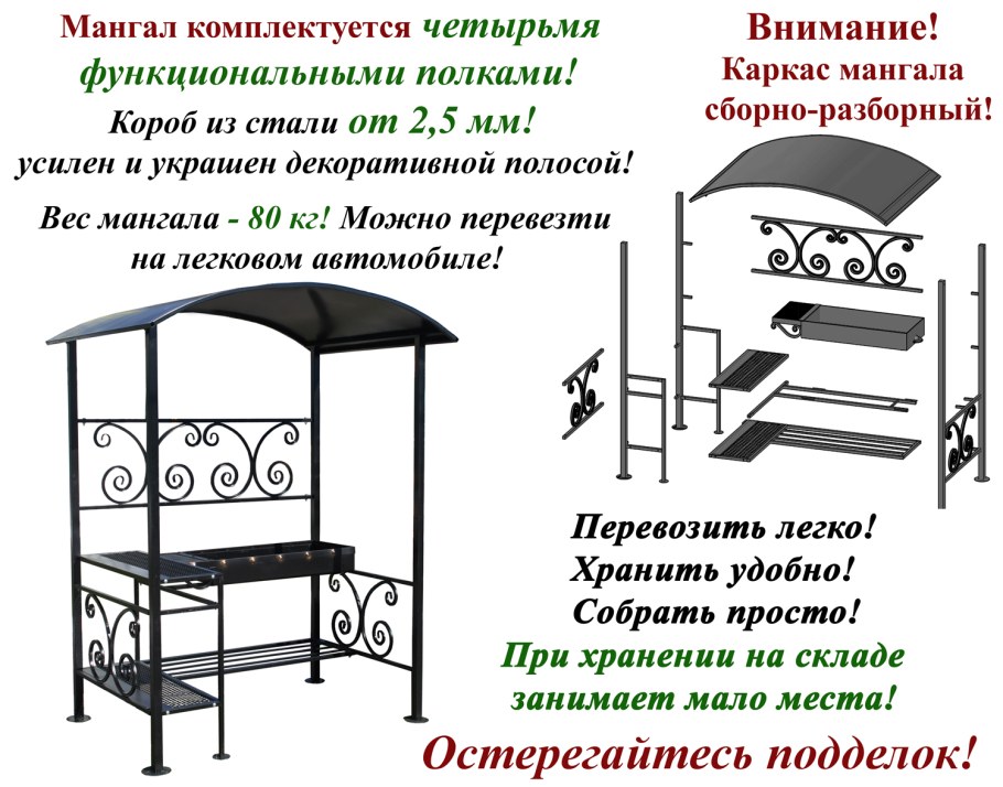 Складной мангал из нержавейки с чертежом