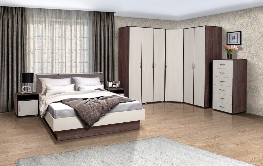 Ясень Анкор темный спальня