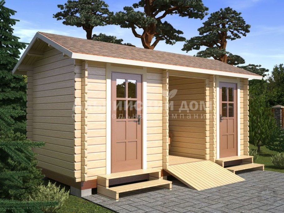 Хозблок с дровником дачный