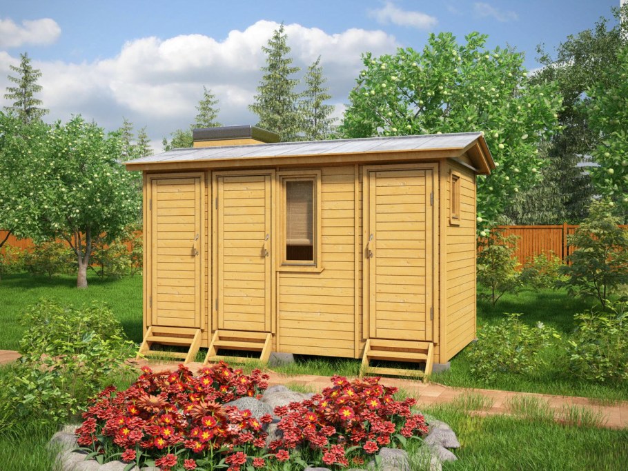 Сарай с туалетом для дачи